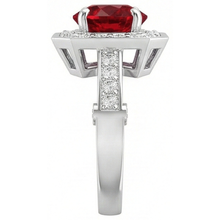 natural round ruby 3.75ct ring profile view