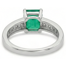 3.75 Ct Green Emerald And Natural Earth Mined DIAMOND ( NOT LAB GROWN ) Ring Solitaire With Accents