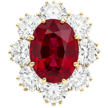 natural round ruby 3.75ct ring front view
