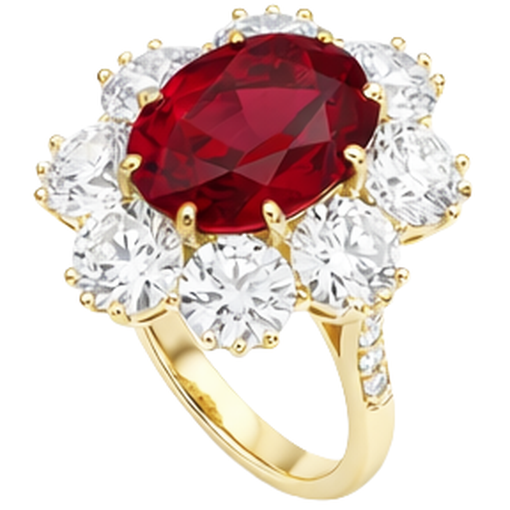 natural round ruby 3.75ct ring side angle