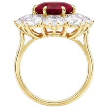 natural round ruby 3.75ct ring profile view