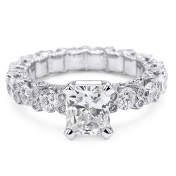 3.75 Ct Radiant & Round Genuine Natural Earth Mined Diamonds Ring Wedding Anniversary
