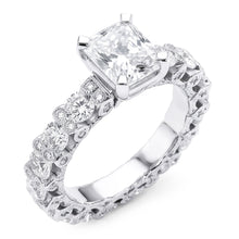3.75 Ct Radiant & Round Genuine Natural Earth Mined Diamonds Ring Wedding Anniversary