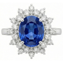3.75 Ct. Sri Lanka Sapphire Natural Earth Mined DIAMOND ( NOT LAB GROWN )s Ring White Gold 14K