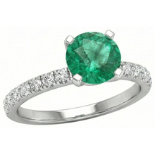 3.80 Carats Green Emerald And Natural Earth Mined DIAMOND ( NOT LAB GROWN )s Ring White Gold 14K