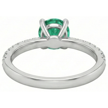3.80 Carats Green Emerald And Natural Earth Mined DIAMOND ( NOT LAB GROWN )s Ring White Gold 14K