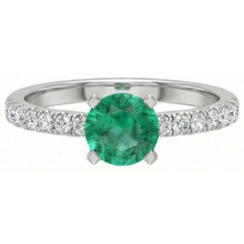3.80 Carats Green Emerald And Natural Earth Mined DIAMOND ( NOT LAB GROWN )s Ring White Gold 14K