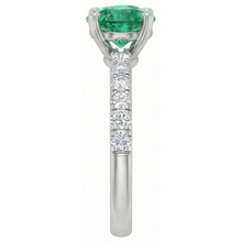 3.80 Carats Green Emerald And Natural Earth Mined DIAMOND ( NOT LAB GROWN )s Ring White Gold 14K