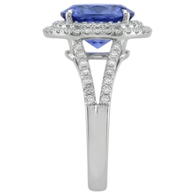 3.80 Ct. Round Cut Tanzanite With Natural Earth Mined Diamonds Wedding Ring Gold White
