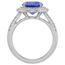 3.80 Ct. Round Cut Tanzanite With Natural Earth Mined Diamonds Wedding Ring Gold White