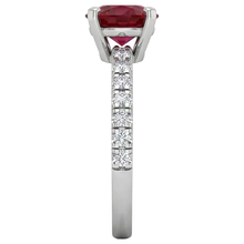 natural round ruby 3.90ct ring top view