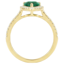3.95 Ct Pear Shaped Green Emerald With Natural Earth Mined Diamond Engagement Ring