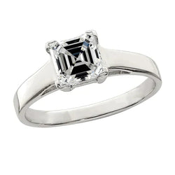 3 Carat Asscher Natural Diamond Engagement Ring