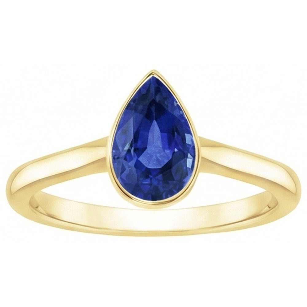 3 Carat Bezel Set Sapphire Engagement Ring