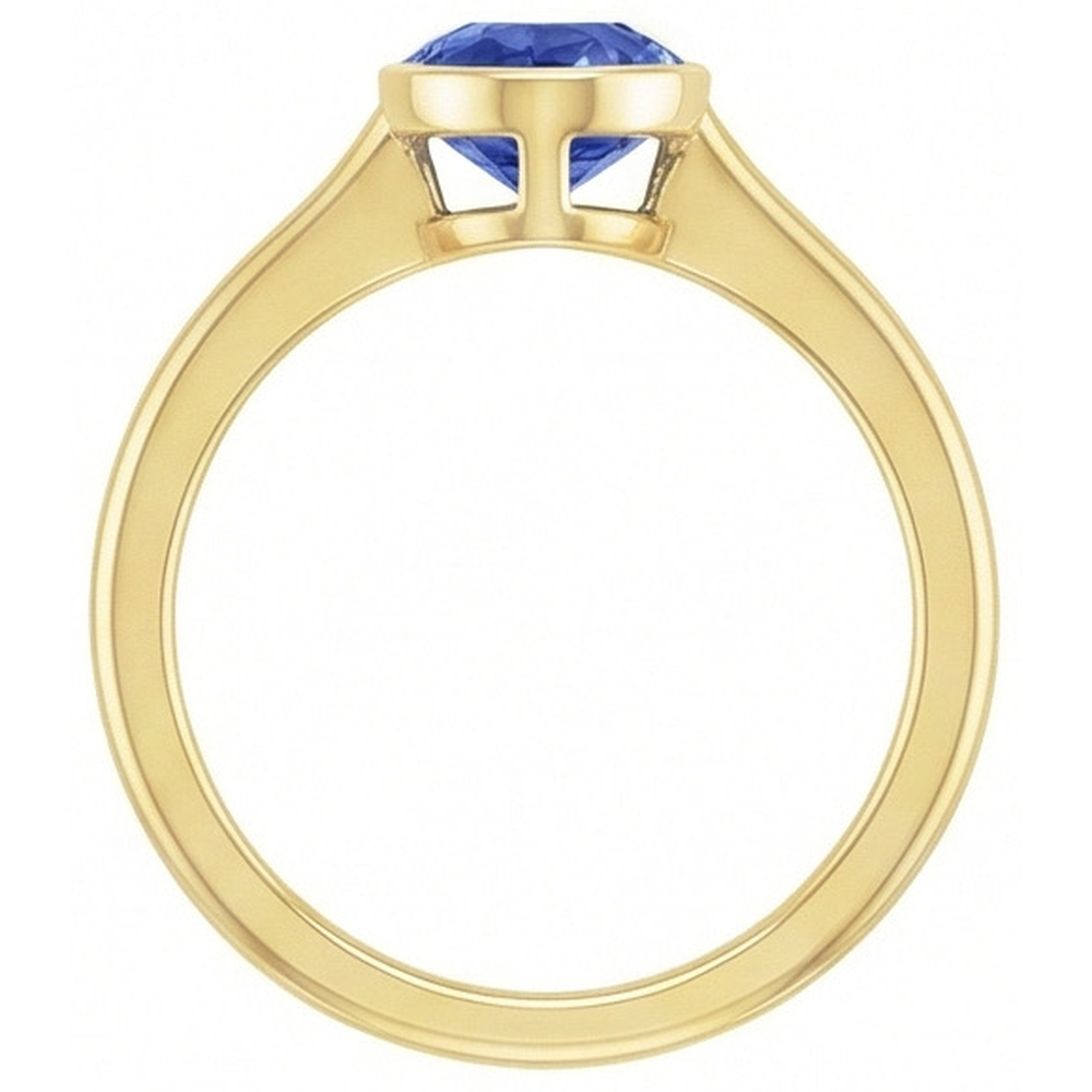 3 Carat Bezel Set Sapphire Engagement Ring
