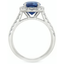 3 Carat Blue Sapphire Halo Ring