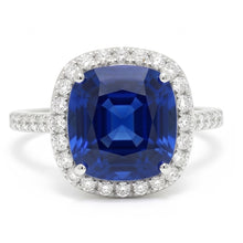 3 Carat Cushion Cut Natural Sapphire Ring