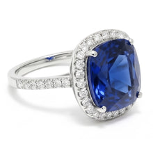3 Carat Cushion Cut Natural Sapphire Ring