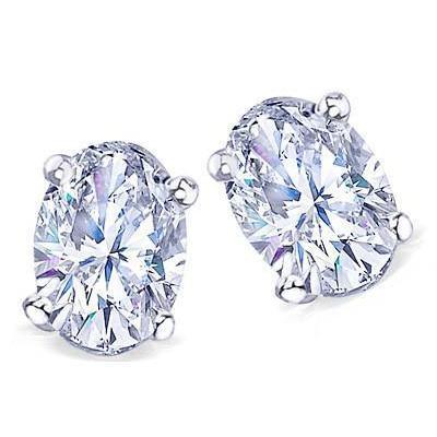 3 Carat G Si1 Real Diamond Stud Earring Jewelry WG Lady Earrings Pair