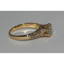 3 Carat Genuine Diamond Yellow Gold Ring Solitaire With Accents