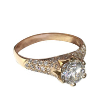 3 Carat Genuine Diamond Yellow Gold Ring Solitaire With Accents