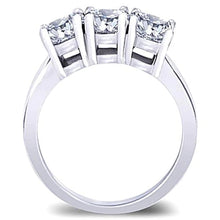 3 Carat Genuine Princess Diamonds Three Stone Engagement Ring White Gold 14K