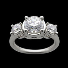3 Carat Lucida Real Natural Earth Mined Diamonds 3 Stone Engagement Ring