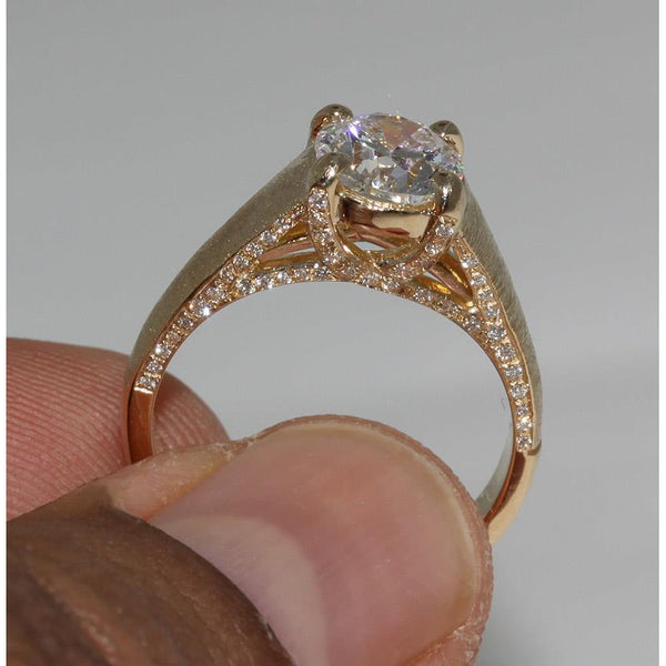 3 Carat Natural Diamond Finish Micro Pave Ring Yellow Gold New