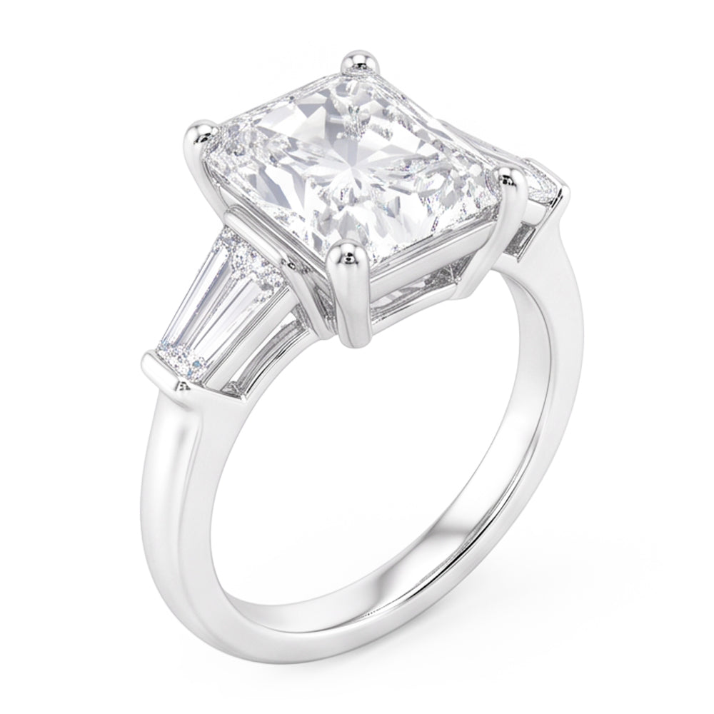 3 Carat Radiant Real Natural Earth Mined Diamond Wedding Ring