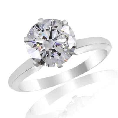 3 Carat Real Diamond Solitaire Engagement Ring White Gold 14K