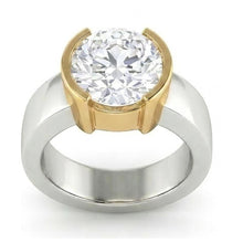 3 Carat Real Natural Earth Mined Diamond Solitaire Ring Two Tone Gold 14K
