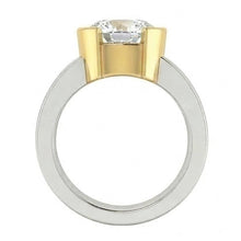 3 Carat Real Natural Earth Mined Diamond Solitaire Ring Two Tone Gold 14K