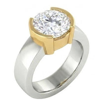 3 Carat Real Natural Earth Mined Diamond Solitaire Ring Two Tone Gold 14K