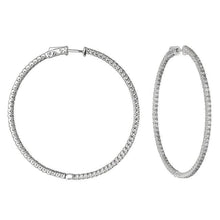 3 Carat Real Round Brilliant Diamond Hoop Pair Earring Solid Gold 14K New