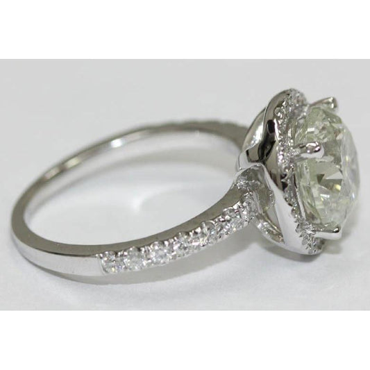 3 Carat Round Natural Diamond Engagement Ring Solitaire White Gold