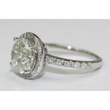 3 Carat Round Natural Diamond Engagement Ring Solitaire With Accents White Gold
