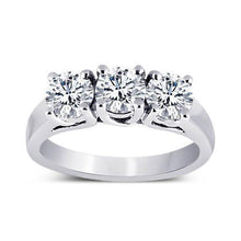 3 Carat Round Natural Earth Mined Diamonds Wedding Anniversary Ring 3 Stone Jewellery