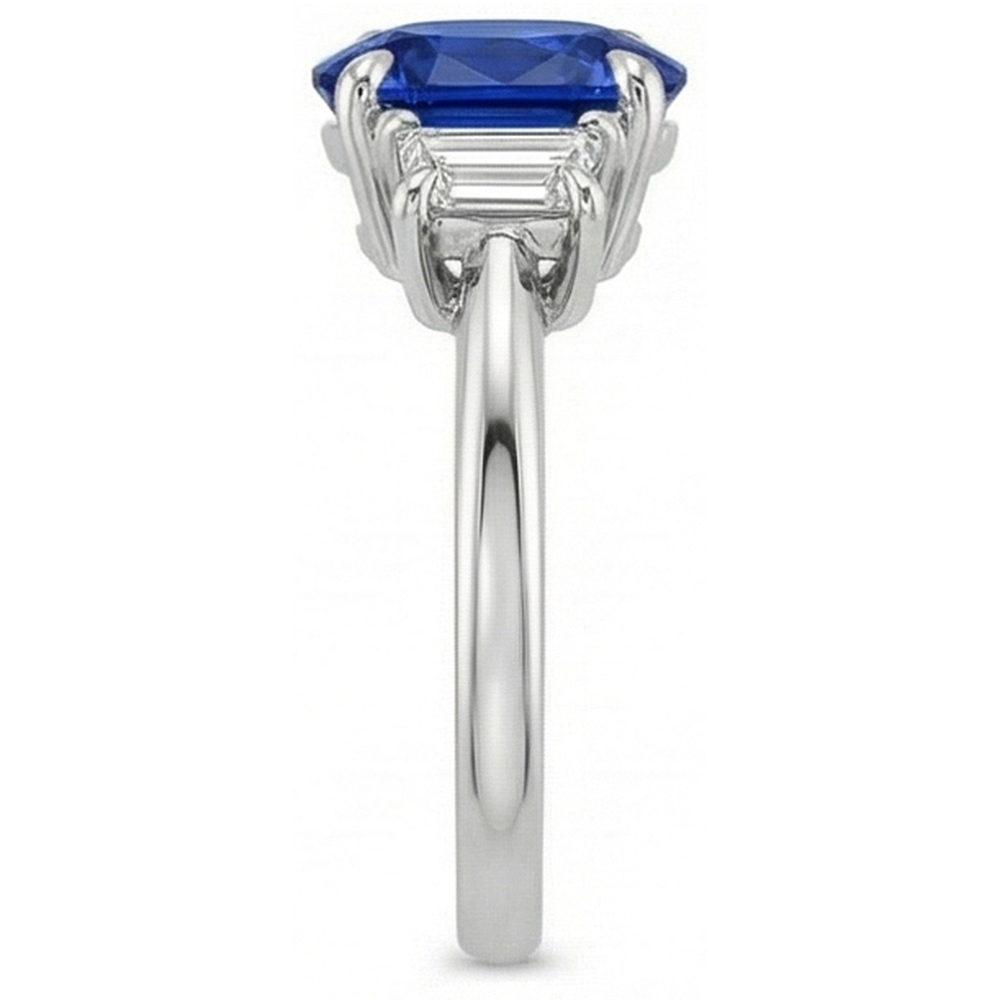 3 Carat Sapphire Three Stone Ring