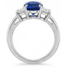 3 Carat Sapphire Three Stone Ring