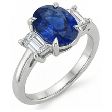 3 Carat Sapphire Three Stone Ring