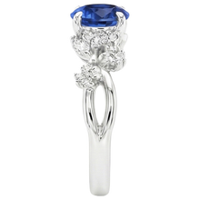 3 Carat Sapphire With Natural Earth Mined Diamond Ring