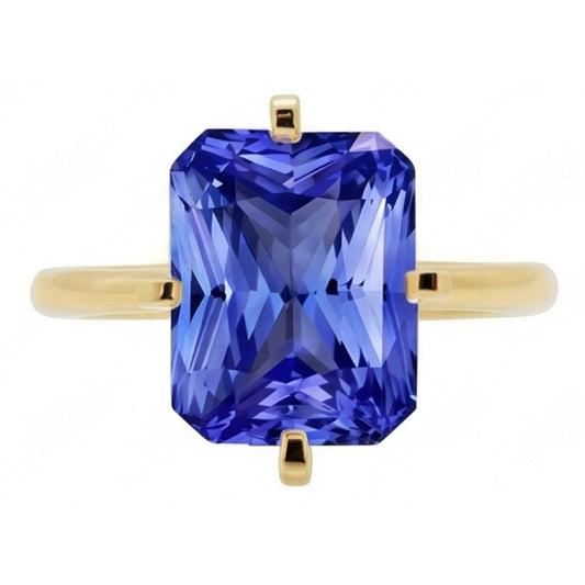 3 Carat Sapphire Yellow Gold Engagement Ring