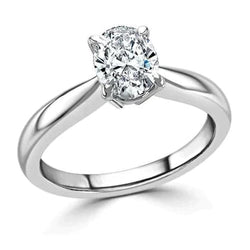 3 Carat Tapered Shank Oval Real Diamond Ring