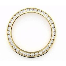 3 Carats 31 mm Real Diamond Bezel Channel Set To Fit Rolex Yacht Master 16628 In YG 14K