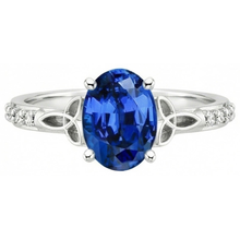 natural round sapphire 3ct ring side angle