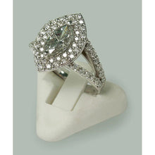 3 Carats Double Halo Marquise Real Diamond Engagement Ring Split Shank
