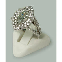 3 Carats Double Halo Marquise Real Natural Earth Mined Diamond Engagement Ring Split Shank