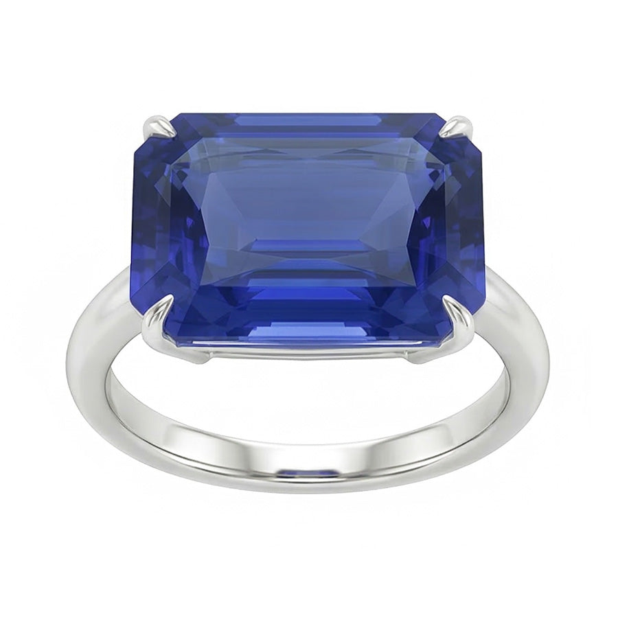 natural emerald sapphire 3ct ring side angle