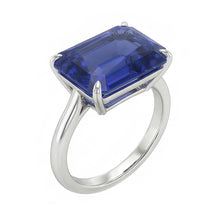 natural emerald sapphire 3ct ring top view
