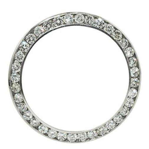 3 Carats Genuine Round Custom 31 mm Diamond Bezel To Fit Rolex Datejust Watch White Gold